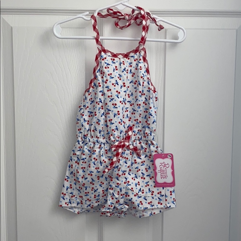 NWT Cherry print short romper
